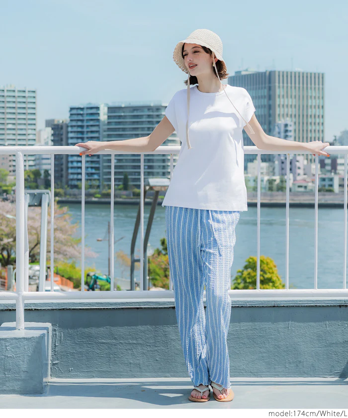 セール★990円→550円 スムースフレンチスリーブTシャツ レディース メール便不可 - Image 7