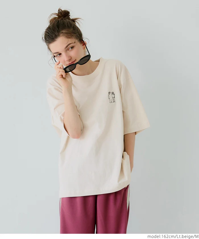 ワンポイント刺繍Tシャツ メンズ レディース メール便不可 - Image 3