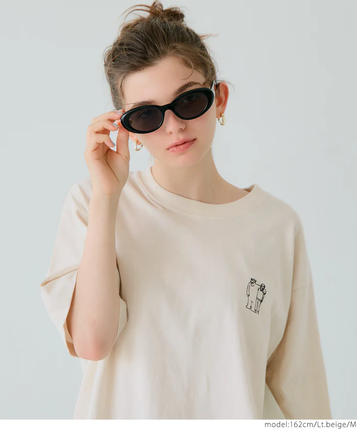 ワンポイント刺繍Tシャツ メンズ レディース メール便不可 - Image 5