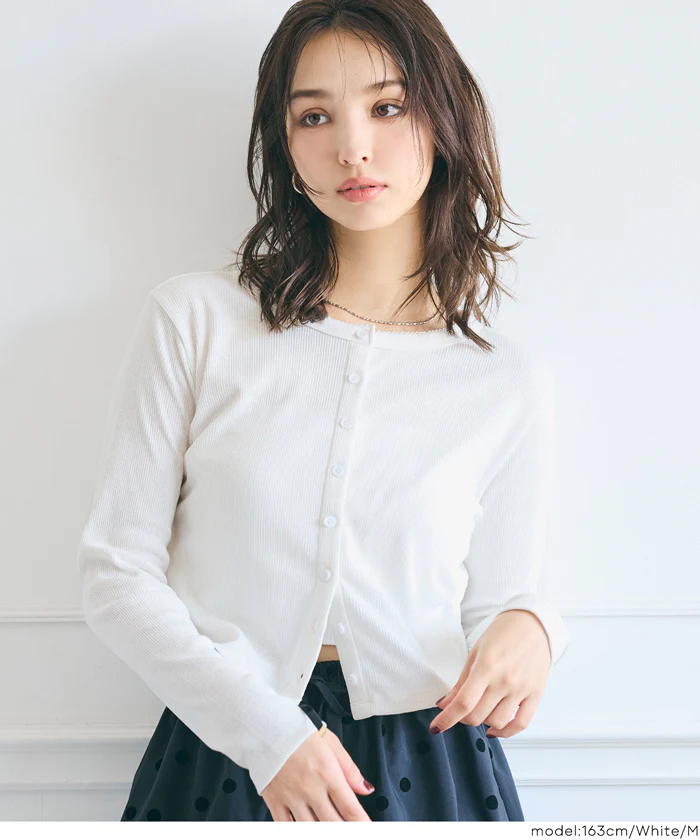 セール ★1490円→990円 リブラウンドヘムカーディガン レディース メール便不可 - Image 5