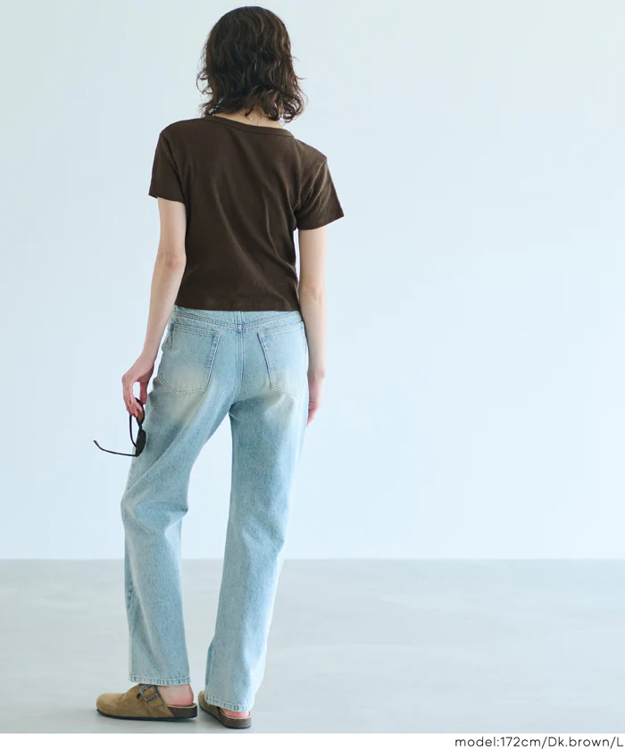 リブヘンリーネックTシャツ レディース メール便不可 - Image 11