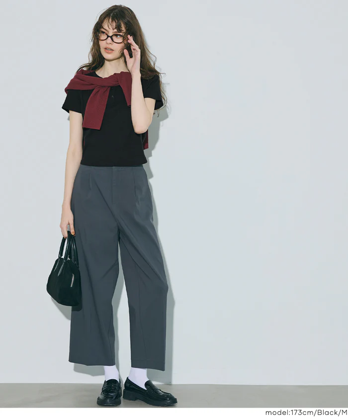 リブヘンリーネックTシャツ レディース メール便不可 - Image 17
