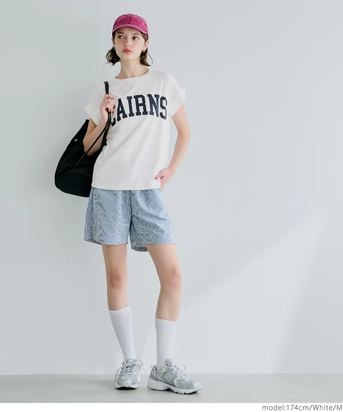 セール★990円→550円 フレンチスリーブロゴプリントTシャツ レディース メール便不可 - Image 3