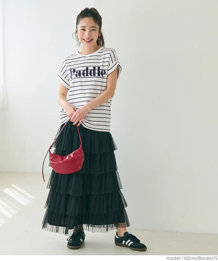 セール★990円→550円 フレンチスリーブロゴプリントTシャツ レディース メール便不可 - Image 6