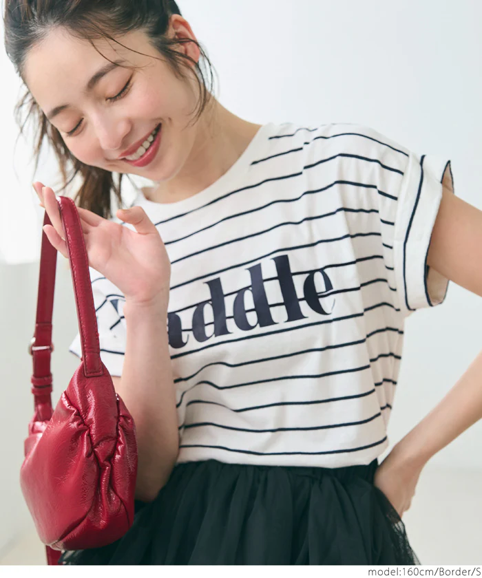 セール★990円→550円 フレンチスリーブロゴプリントTシャツ レディース メール便不可 - Image 7
