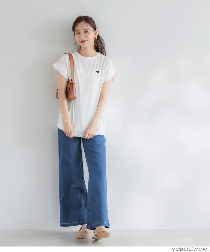セール★990円→550円 フレンチスリーブロゴTシャツ レディース メール便不可 - Image 3