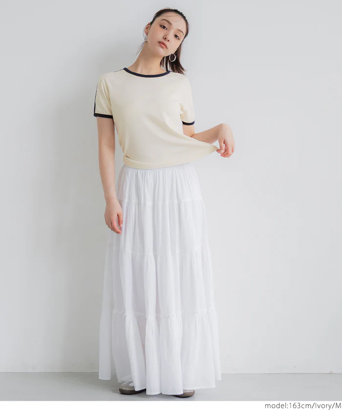 セール★1290円→550円 スムースコンパクトリンガーTシャツ レディース メール便不可 - Image 4