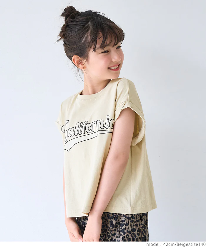 親子お揃いレギュラーウェイトロールアップロゴTシャツ キッズ メール便可 - Image 14