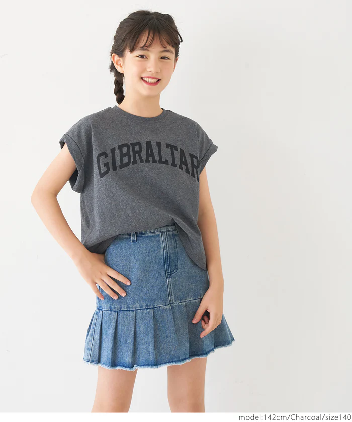 親子お揃いレギュラーウェイトロールアップロゴTシャツ キッズ メール便可 - Image 2