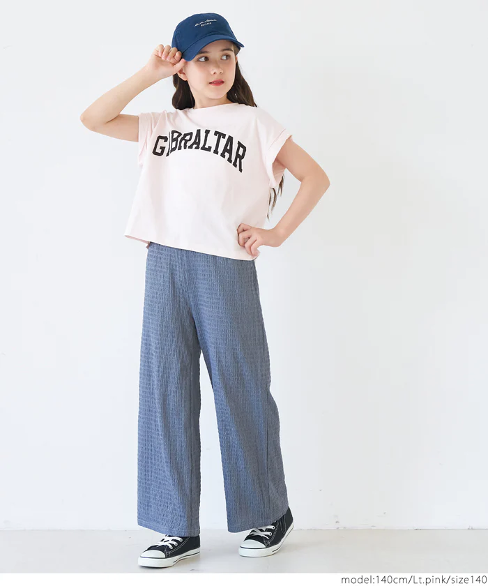 親子お揃いレギュラーウェイトロールアップロゴTシャツ キッズ メール便可 - Image 5
