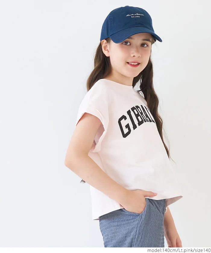 親子お揃いレギュラーウェイトロールアップロゴTシャツ キッズ メール便可 - Image 6