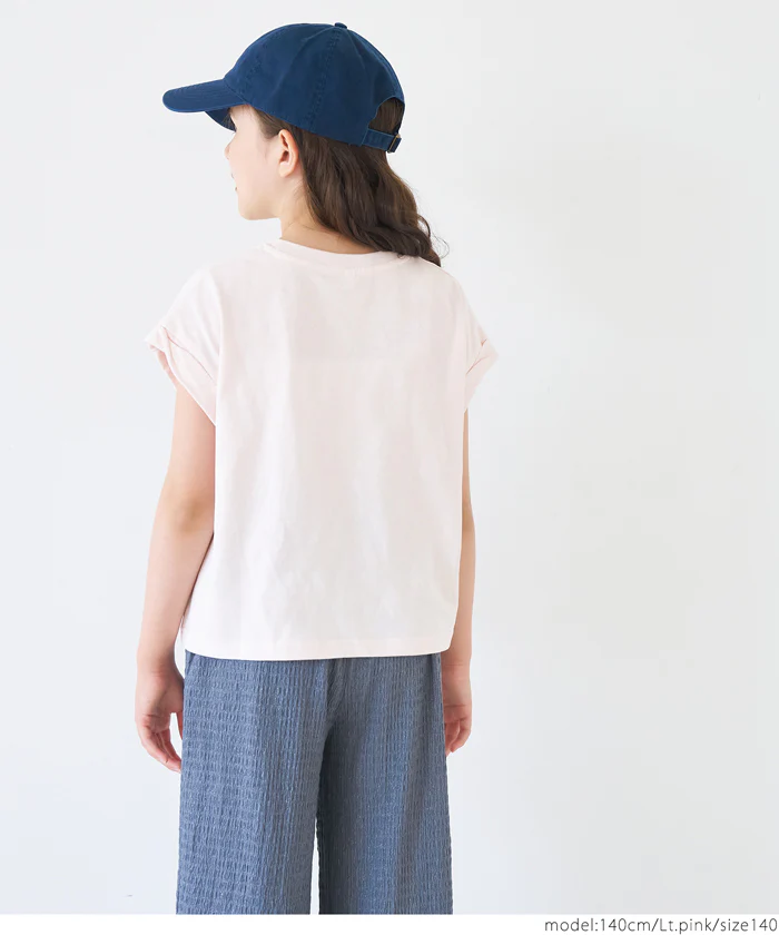 親子お揃いレギュラーウェイトロールアップロゴTシャツ キッズ メール便可 - Image 7