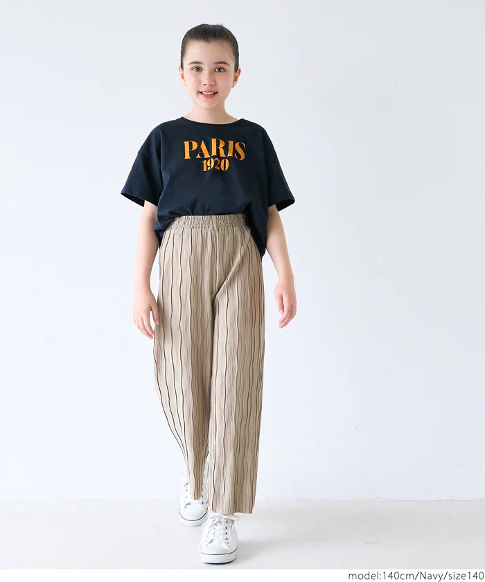 セール★890円→590円 親子お揃いテールカットロゴTシャツ キッズ メール便不可 - Image 2