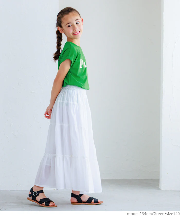 セール★790円→390円 親子お揃いフレンチスリーブロゴプリントTシャツ キッズ メール便不可 - Image 14