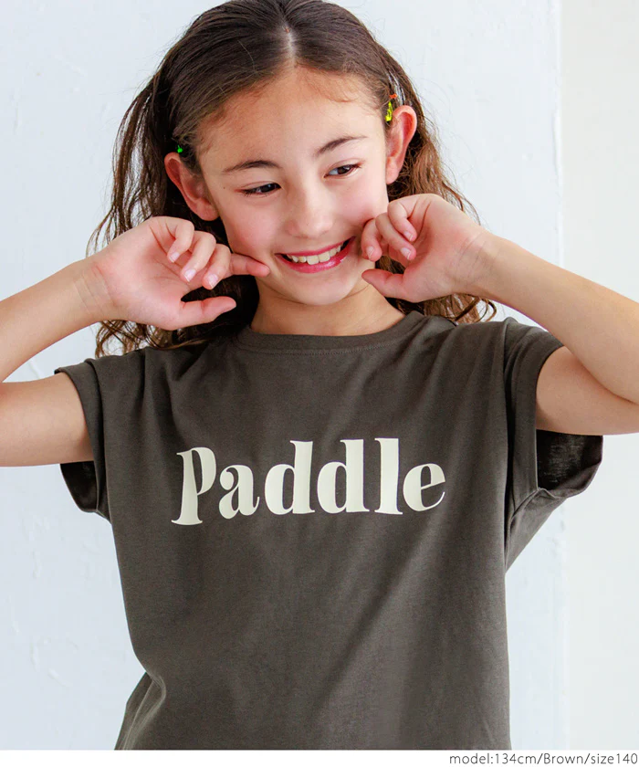 セール★790円→390円 親子お揃いフレンチスリーブロゴプリントTシャツ キッズ メール便不可 - Image 19