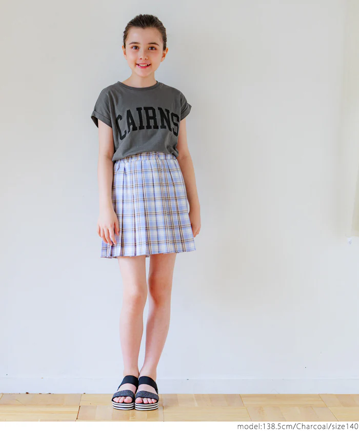 セール★790円→390円 親子お揃いフレンチスリーブロゴプリントTシャツ キッズ メール便不可 - Image 4