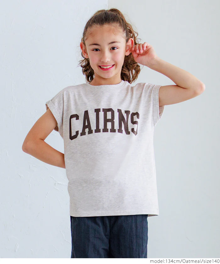 セール★790円→390円 親子お揃いフレンチスリーブロゴプリントTシャツ キッズ メール便不可 - Image 9