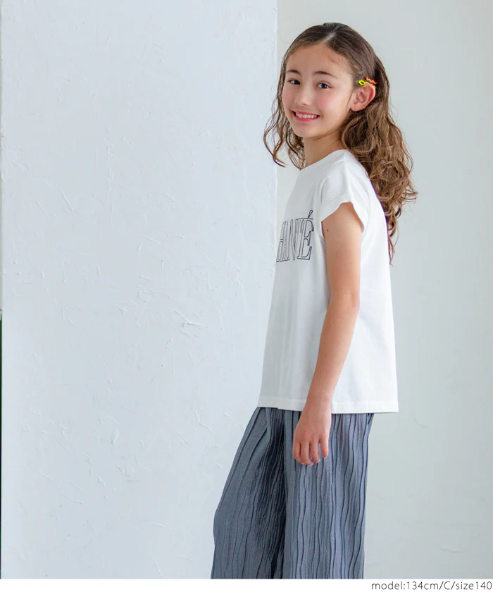 セール★790円→590円 親子お揃いフレンチスリーブロゴTシャツ キッズ メール便不可 - Image 11