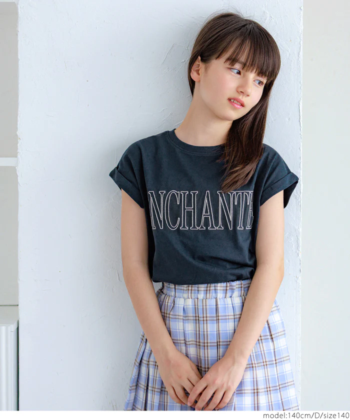 セール★790円→590円 親子お揃いフレンチスリーブロゴTシャツ キッズ メール便不可 - Image 15