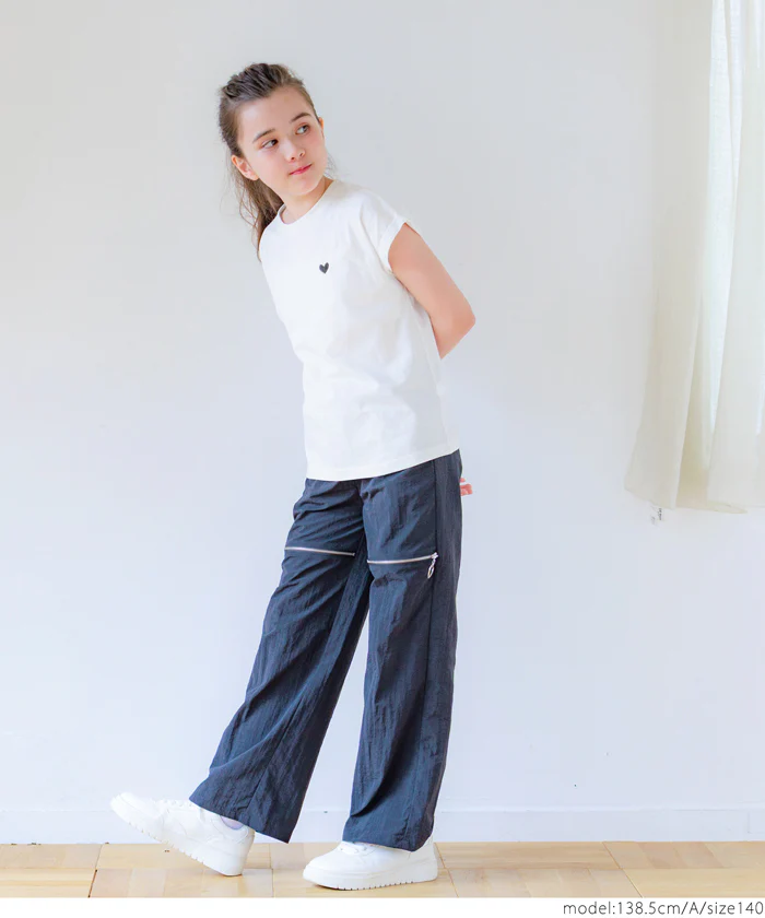 セール★790円→590円 親子お揃いフレンチスリーブロゴTシャツ キッズ メール便不可 - Image 3
