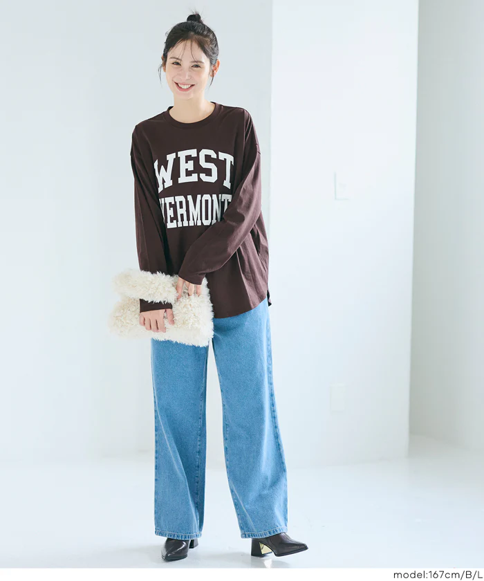 セール★1290円→990円 ビッグロゴロングTシャツ レディース メール便不可 - Image 6