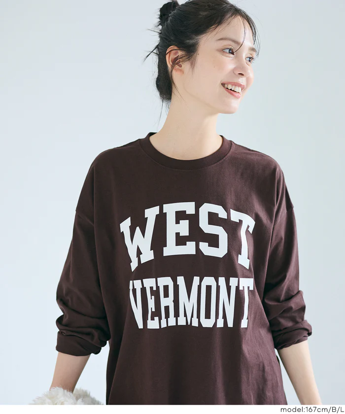 セール★1290円→990円 ビッグロゴロングTシャツ レディース メール便不可 - Image 7