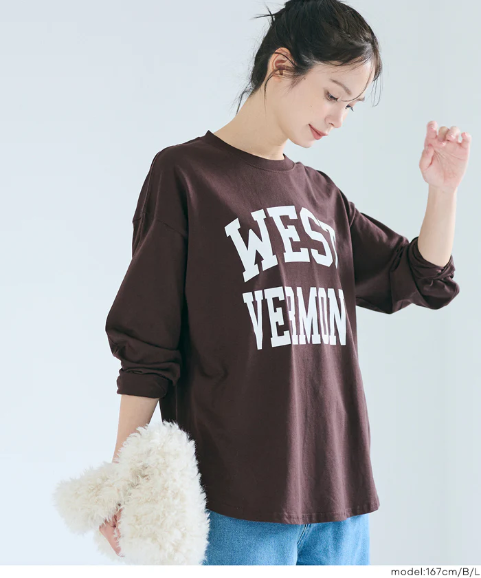 セール★1290円→990円 ビッグロゴロングTシャツ レディース メール便不可 - Image 9
