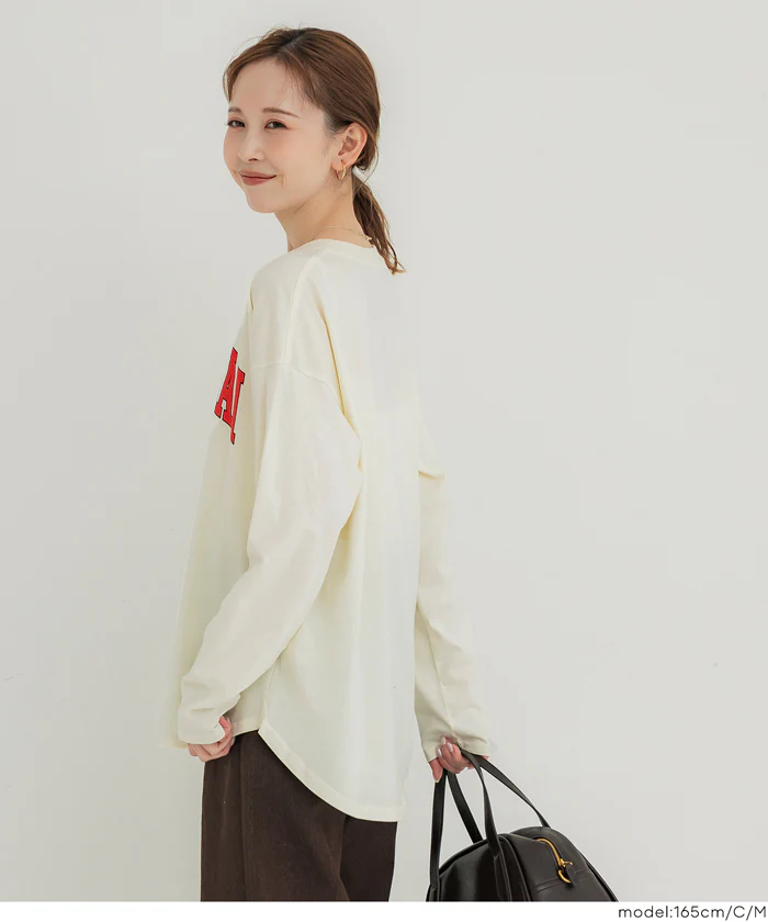 セール★1290円→990円 ビッグロゴ長袖Tシャツ レディース メール便不可 - Image 11