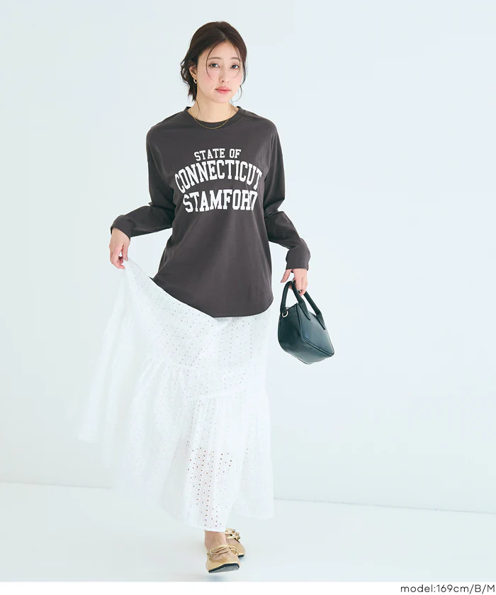 セール★1290円→990円 ビッグロゴ長袖Tシャツ レディース メール便不可 - Image 7