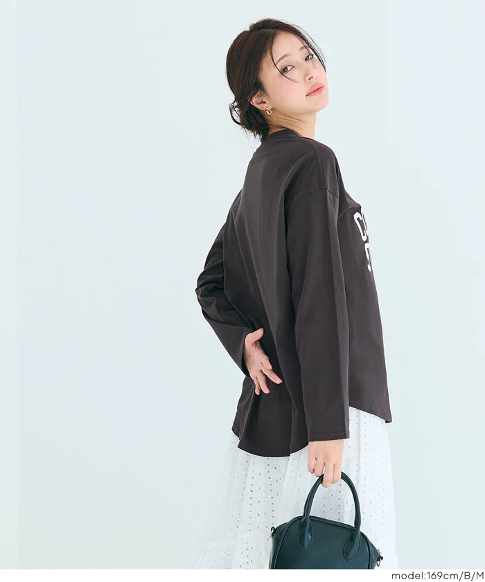 セール★1290円→990円 ビッグロゴ長袖Tシャツ レディース メール便不可 - Image 8