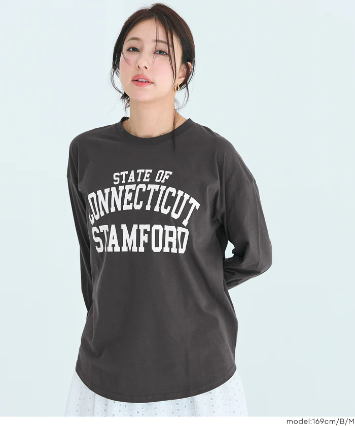 セール★1290円→990円 ビッグロゴ長袖Tシャツ レディース メール便不可 - Image 9