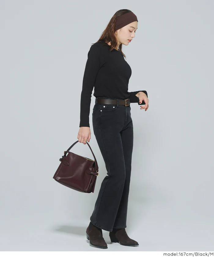 リブクルーネックTシャツ レディース メール便不可 - Image 11