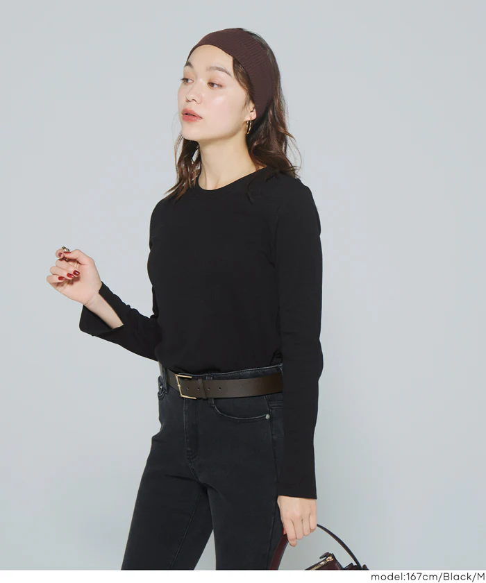 リブクルーネックTシャツ レディース メール便不可 - Image 12
