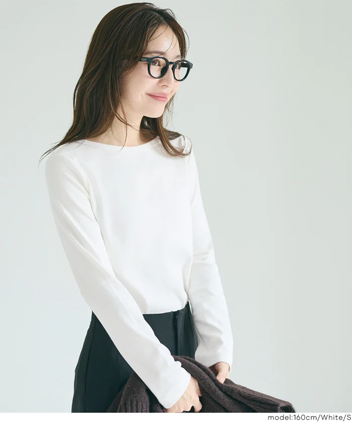 コットンスムースサイドスリットTシャツ レディース メール便不可 - Image 6