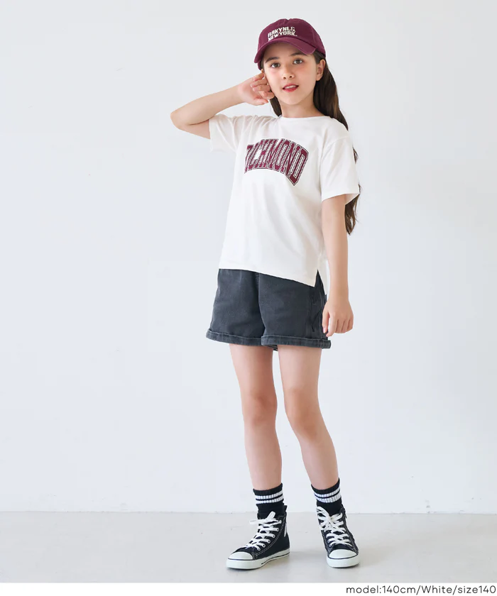 セール★890円→590円 親子お揃いサイドスリットプリントTシャツ キッズ メール便不可 - Image 2
