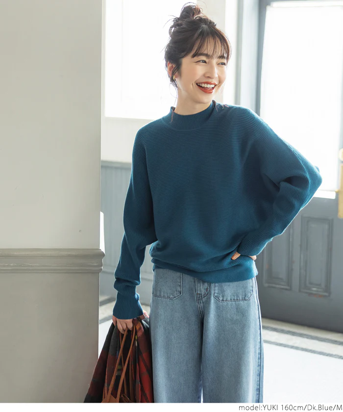 WEB3色限定セール★ドルマンボトルネックニット ドルマンスリーブ プチタートル ハイネック 長袖 カシミヤタッチ メール便不可 - Image 6
