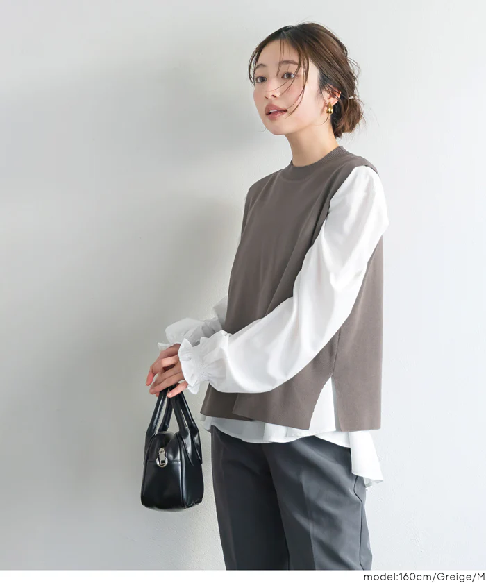 ニットベストセットブラウス レディース メール便不可 - Image 7