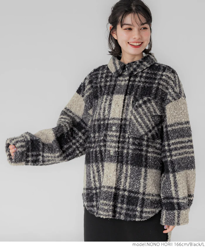 セール★3990円→2990円 チェックボアジャケット レディース メール便不可 - Image 7