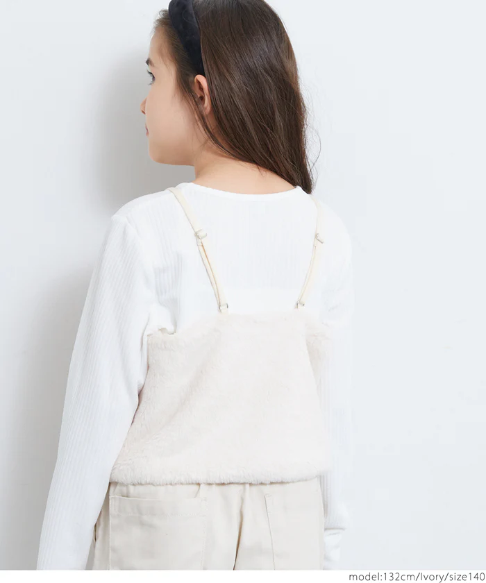 WEB限定セール★2490円→1990円フェイクファービスチェ＆長袖Tシャツ 2点セット キッズ メール便不可 - Image 9