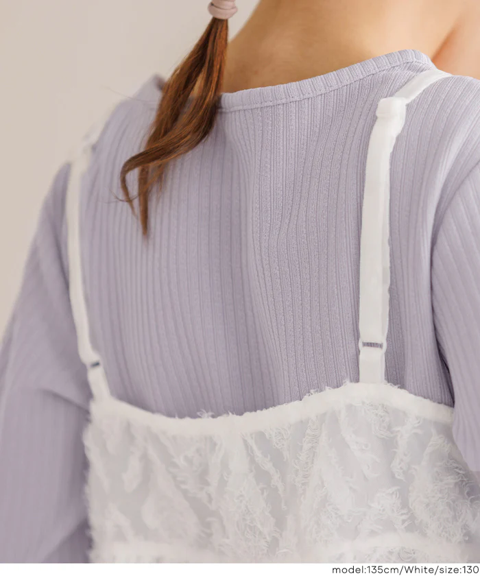 セール★2490円→1990円ビスチェ＆リブトップス 2点セット キッズ メール便不可 - Image 5