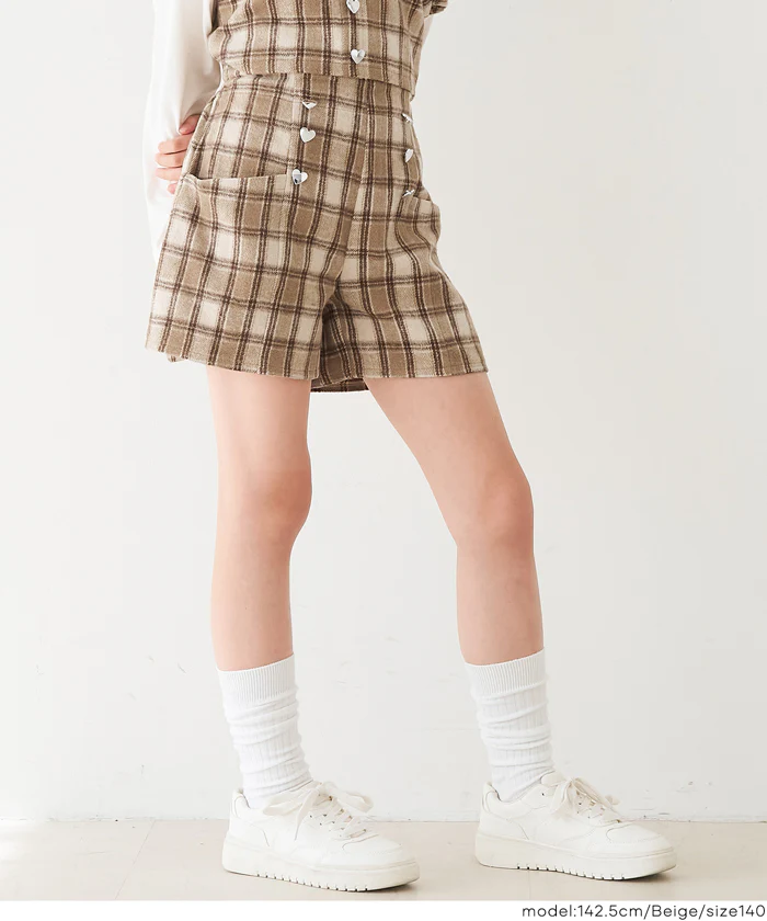 ハートボタンチェックショーパン キッズ メール便不可 - Image 9