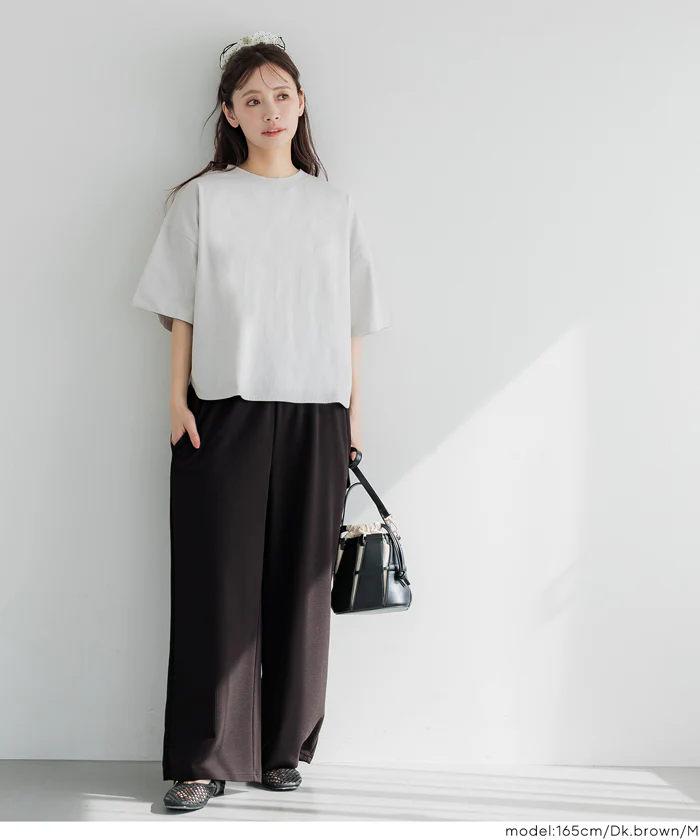 GW限定セール★ 【Black[L]予約5/9頃発送】エンボスワイドパンツ レディース メール便不可 - Image 11