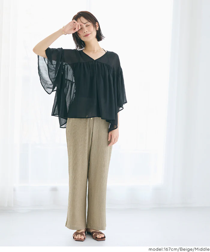 GW限定セール★ シボシャーリングイージーパンツ レディース メール便不可 - Image 10