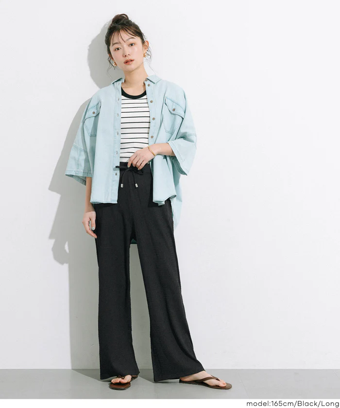 GW限定セール★ シボシャーリングイージーパンツ レディース メール便不可 - Image 6