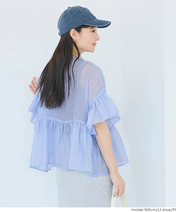 シアーフリルブラウス レディース メール便不可【田中里奈様着用】 - Image 10