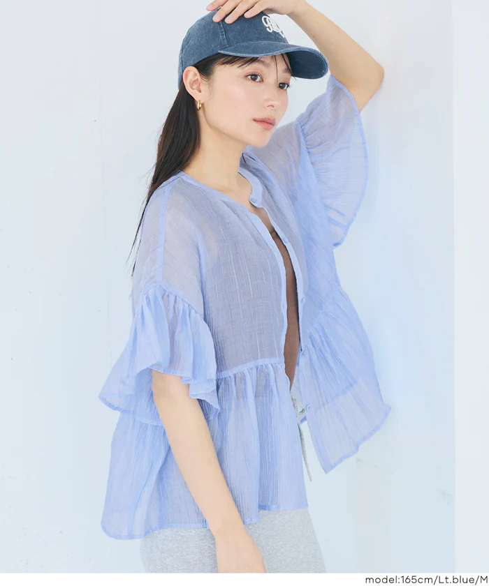 シアーフリルブラウス レディース メール便不可【田中里奈様着用】 - Image 12