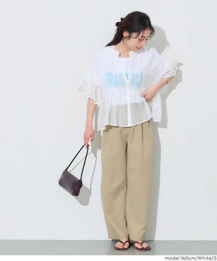 シアーフリルブラウス レディース メール便不可【田中里奈様着用】 - Image 13