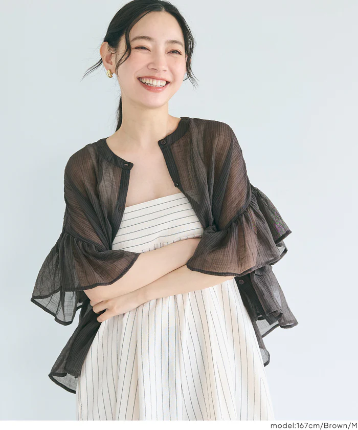 シアーフリルブラウス レディース メール便不可【田中里奈様着用】 - Image 19