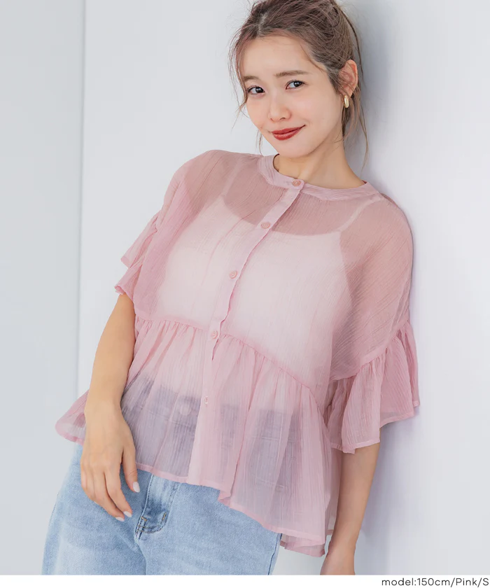 シアーフリルブラウス レディース メール便不可【田中里奈様着用】 - Image 21