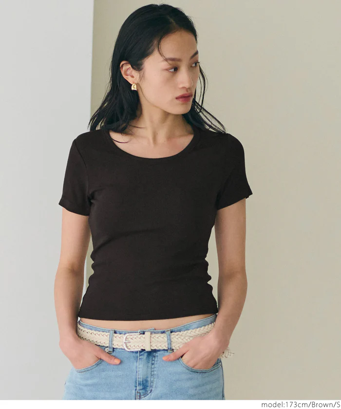 とろみリブUネックTシャツ レディース メール便可 - Image 11